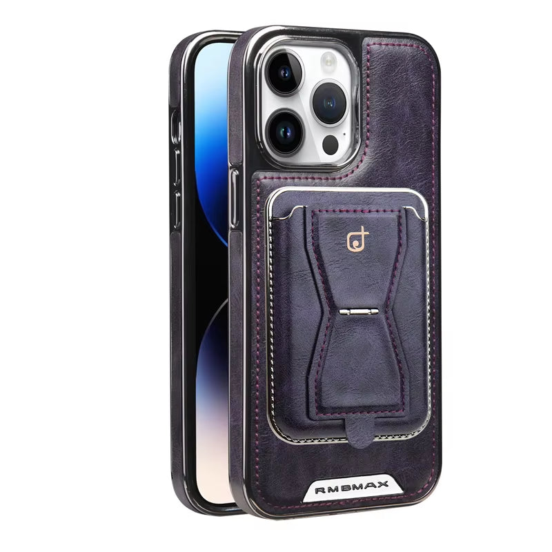 Leather Magnetic Card Slot Phone Case for Iphone 16 15 14 12 13 11 Pro Max 16 plus High End Luxury Business Leather Phone Cover