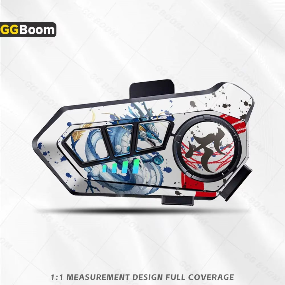 For Y10 Y10 Helmet Bluetooth Earphones Sticker Motorcycle Headset Colorful Decoration Protection Decal Waterproof Anti-Scratch