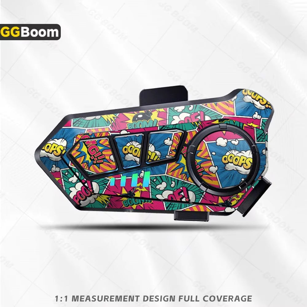 For Y10 Y10 Helmet Bluetooth Earphones Sticker Motorcycle Headset Colorful Decoration Protection Decal Waterproof Anti-Scratch