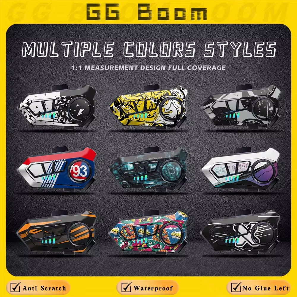 For Y10 Y10 Helmet Bluetooth Earphones Sticker Motorcycle Headset Colorful Decoration Protection Decal Waterproof Anti-Scratch