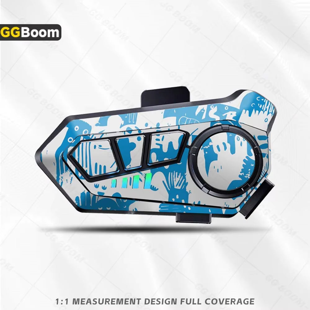 For Y10 Y10 Helmet Bluetooth Earphones Sticker Motorcycle Headset Colorful Decoration Protection Decal Waterproof Anti-Scratch