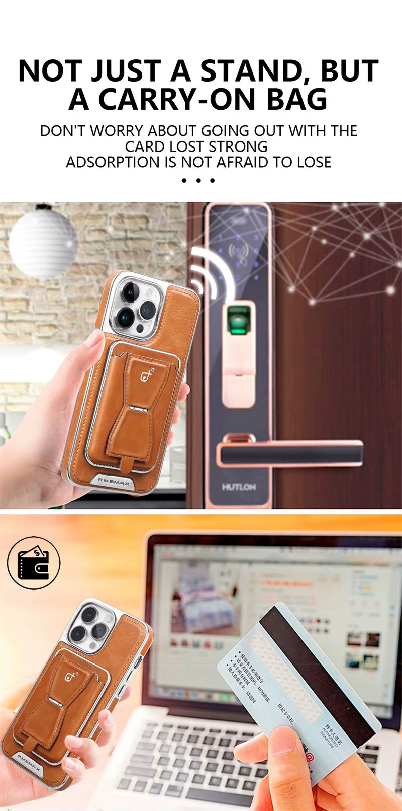 Leather Magnetic Card Slot Phone Case for Iphone 16 15 14 12 13 11 Pro Max 16 plus High End Luxury Business Leather Phone Cover