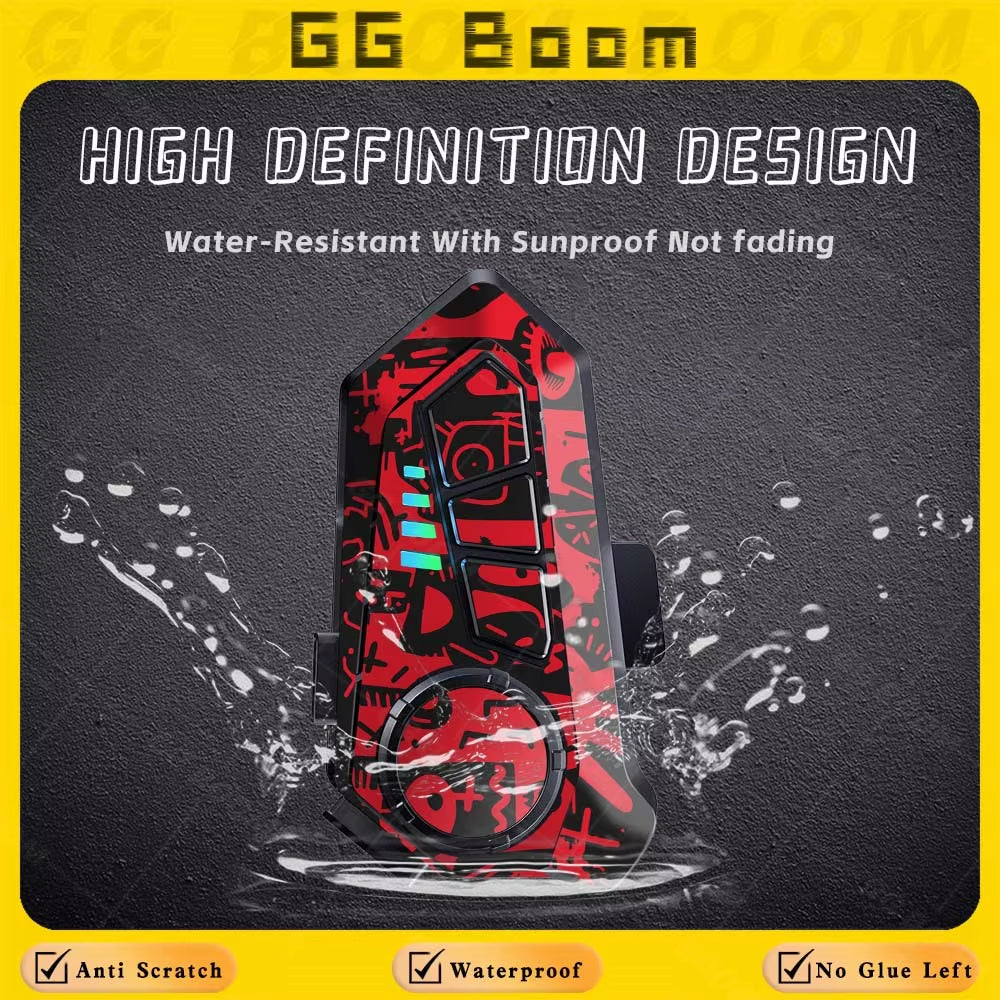 For Y10 Y10 Helmet Bluetooth Earphones Sticker Motorcycle Headset Colorful Decoration Protection Decal Waterproof Anti-Scratch