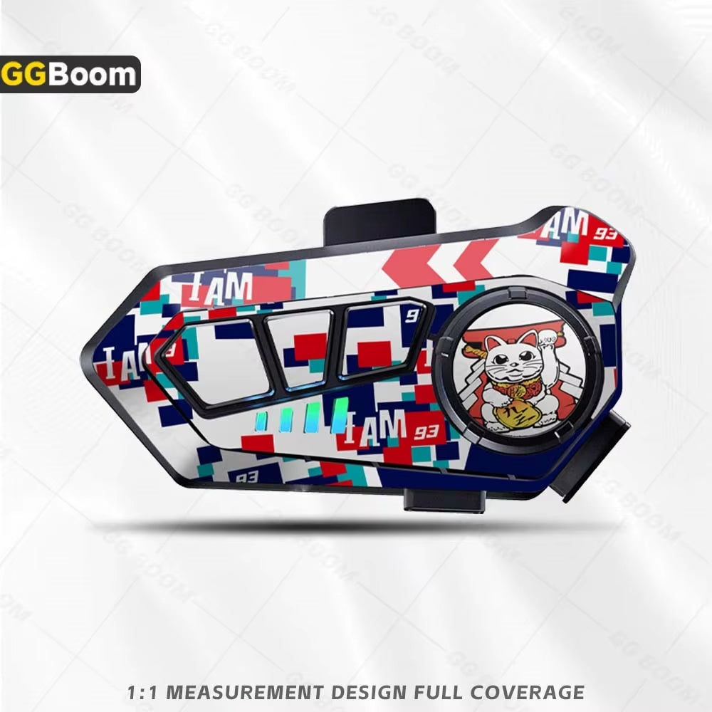 For Y10 Y10 Helmet Bluetooth Earphones Sticker Motorcycle Headset Colorful Decoration Protection Decal Waterproof Anti-Scratch