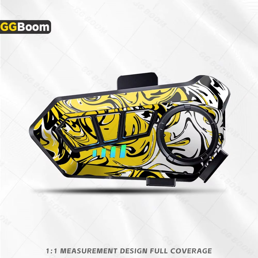 For Y10 Y10 Helmet Bluetooth Earphones Sticker Motorcycle Headset Colorful Decoration Protection Decal Waterproof Anti-Scratch