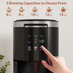 Cafetera De Porción Individual 2 En 1, Taza/Café Molido, 6-14 Oz, Tanque De 40 Oz, Limpieza Automática, Negro